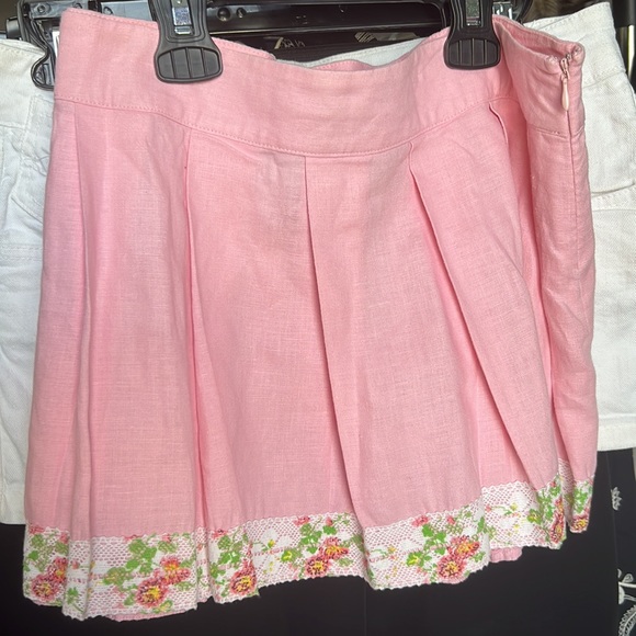 Pink Linen Skater Skirt - Picture 3 of 10